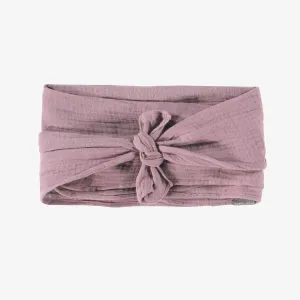 Bandeau rose avec boucle à l’avant, enfant || Pink headband with a loop in front, child