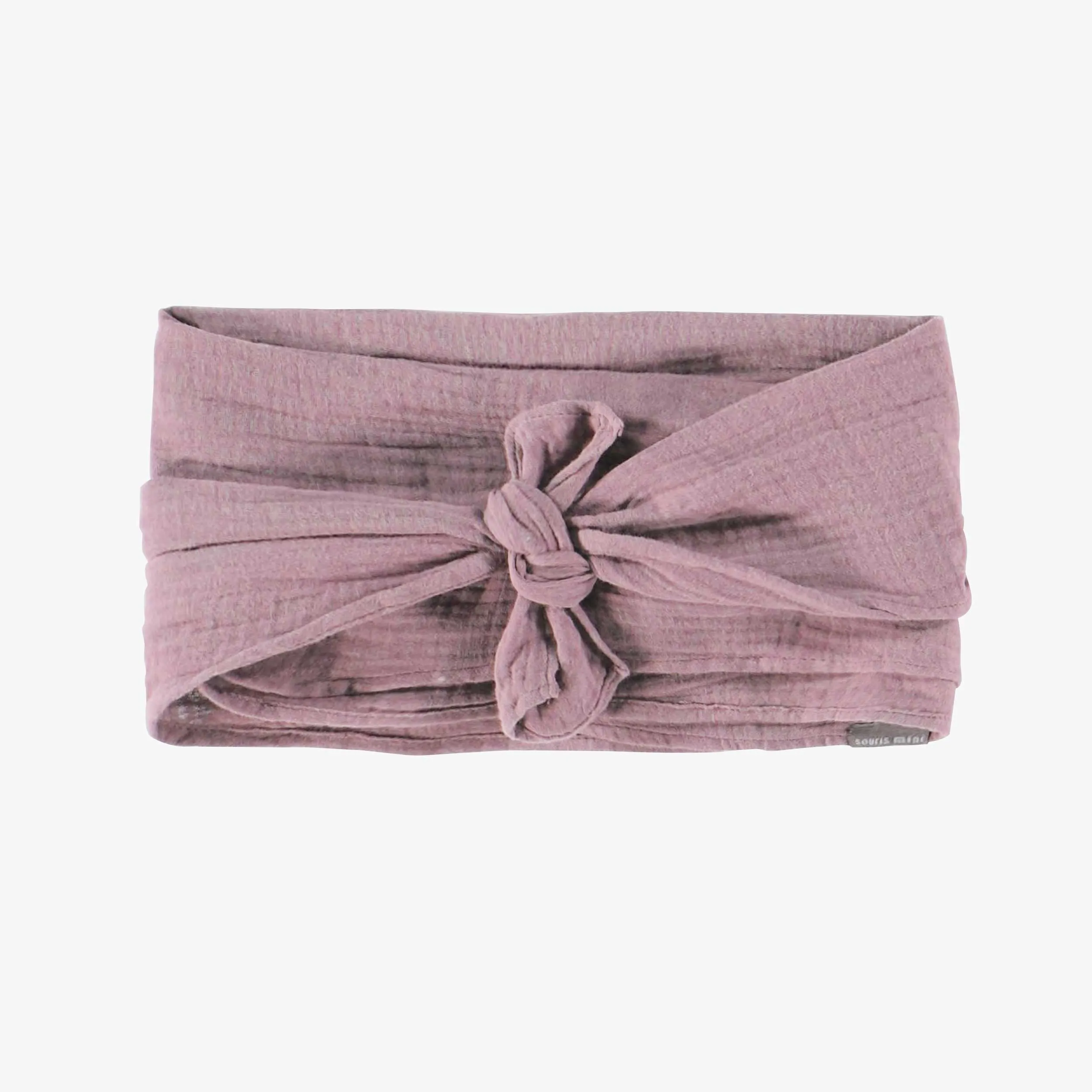 Bandeau rose avec boucle à l’avant, enfant || Pink headband with a loop in front, child