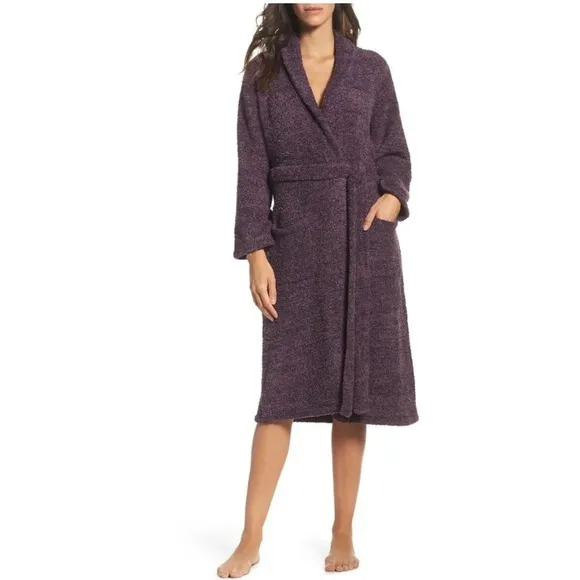 Barefoot Dreams Purple Cozychic Long Robe Size 1 Missing Belt