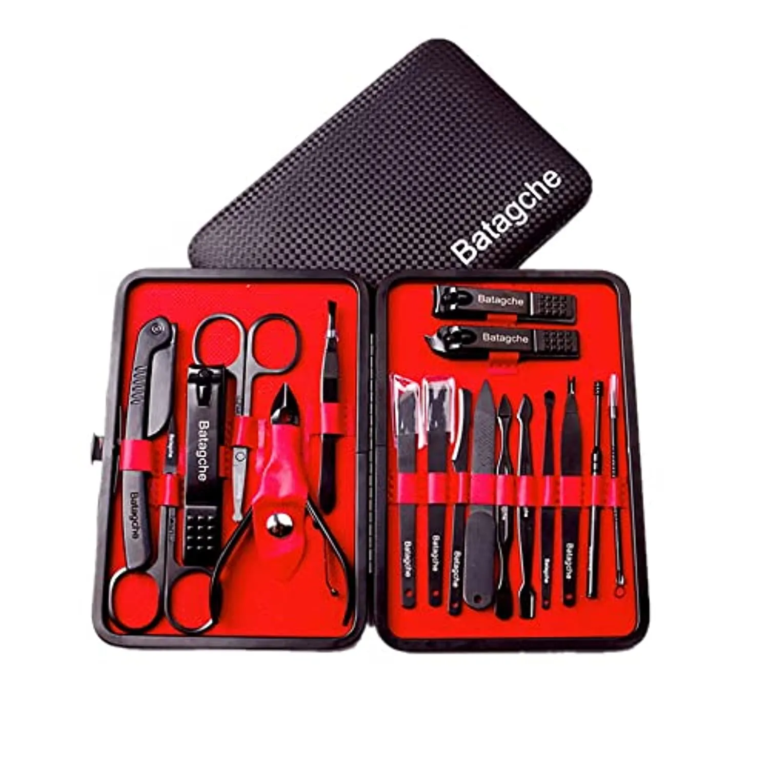 Batagche Manicure Set,18 in 1 Stainless.Fingernails &Toenails Clippers,Manicure Tools,Travel Manicure Kit.