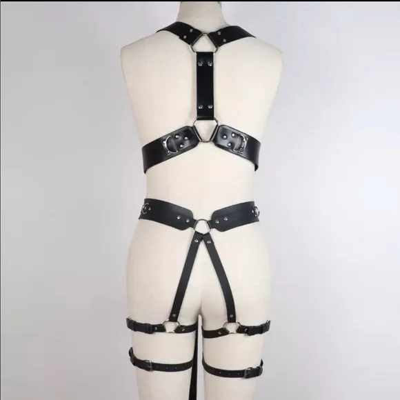 BDSM Leg Straps Harness Panty Women Men Leather Belt Kink Straps