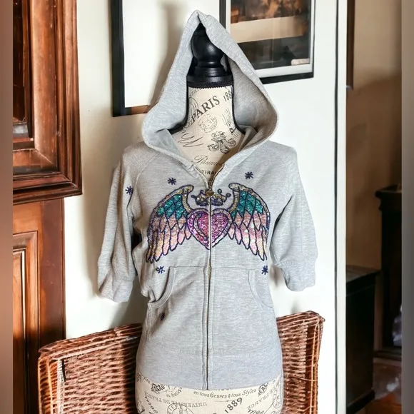 Beautiful vintage hand beaded hoodie. 95% cotton