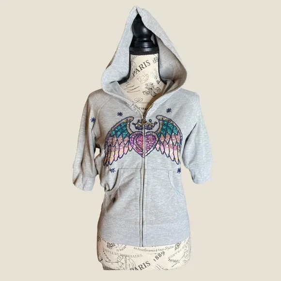 Beautiful vintage hand beaded hoodie. 95% cotton