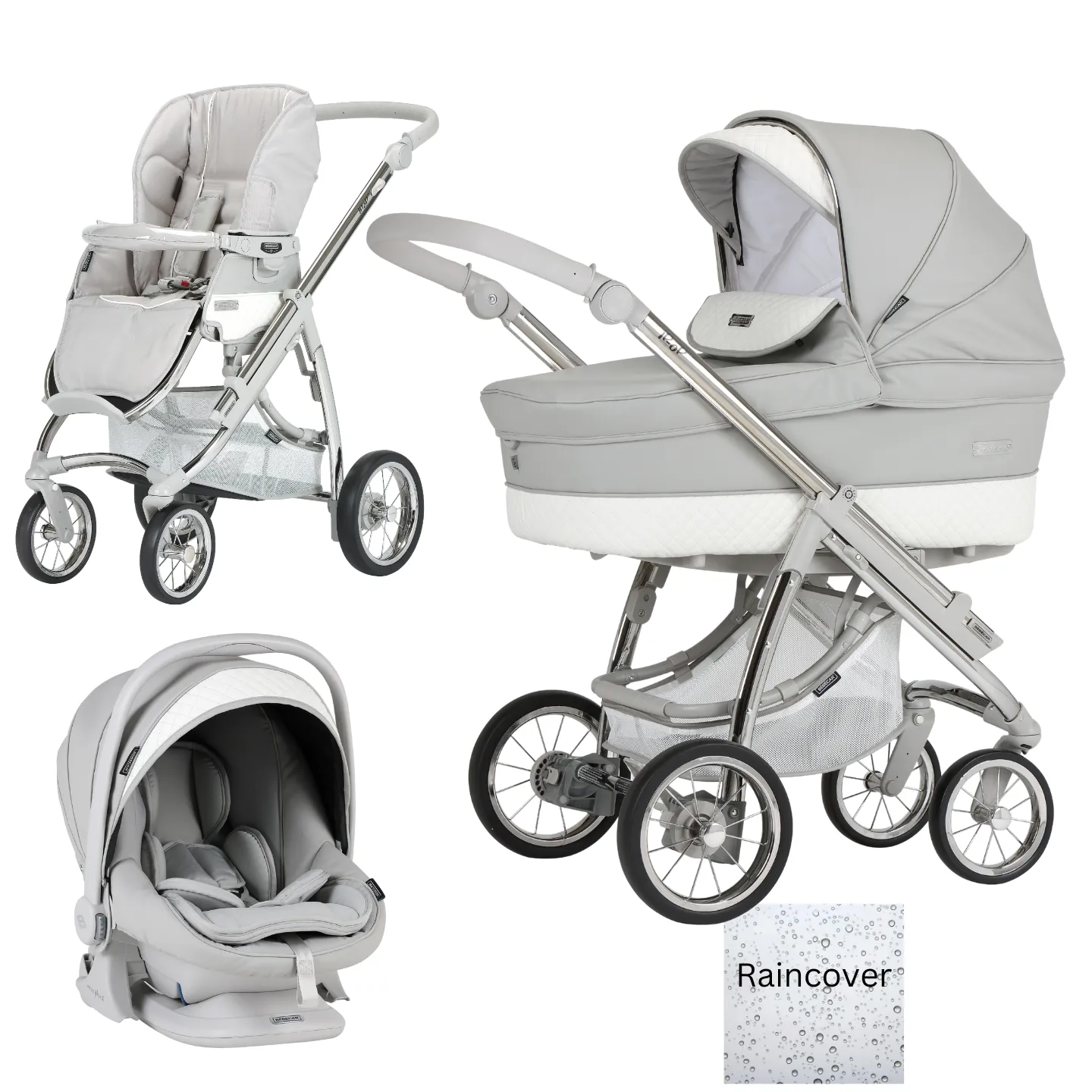 Bebecar Trio Ip-Op XL Classic Travel System - Silver Grey