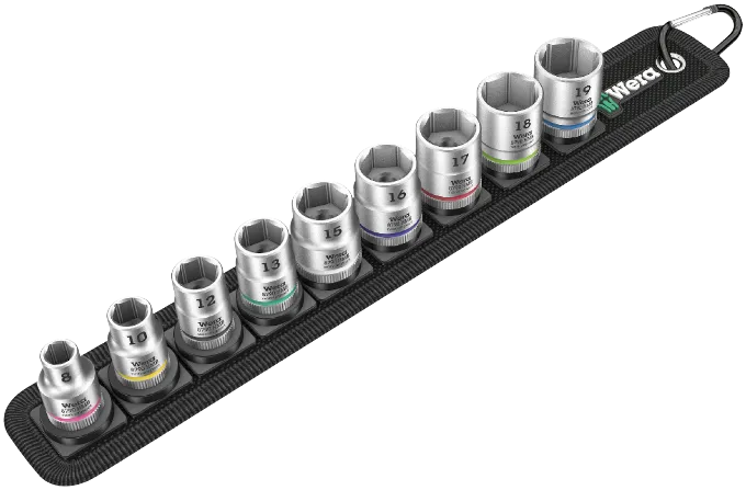 Belt B 4 Zyklop socket set, 3/8" drive