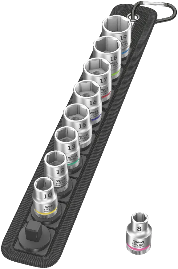 Belt B 4 Zyklop socket set, 3/8" drive