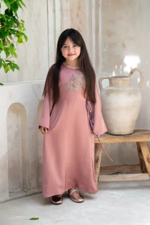 Berry Blush Elegance Kids Abaya
