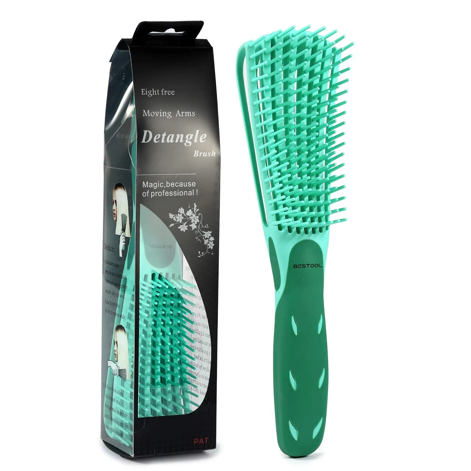 BESTOOL Detangling Brush for Black Natural Hair, Detangler Brush for Natural Black Hair Curly Hair Afro 3/4abc Texture, Faster n Easier Detangle Wet or Dry Hair with No Pain (Pink)