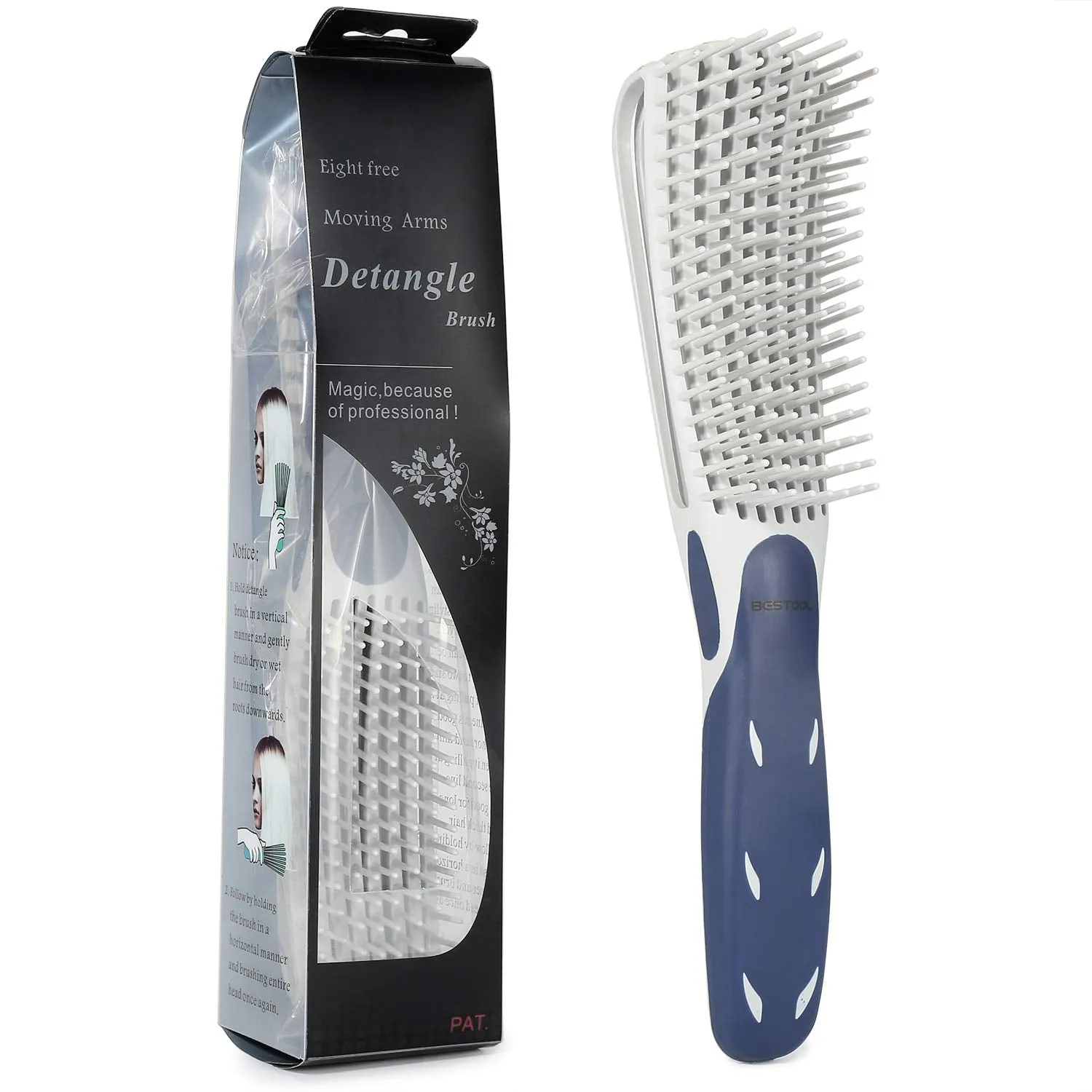 BESTOOL Detangling Brush for Black Natural Hair, Detangler Brush for Natural Black Hair Curly Hair Afro 3/4abc Texture, Faster n Easier Detangle Wet or Dry Hair with No Pain (Pink)