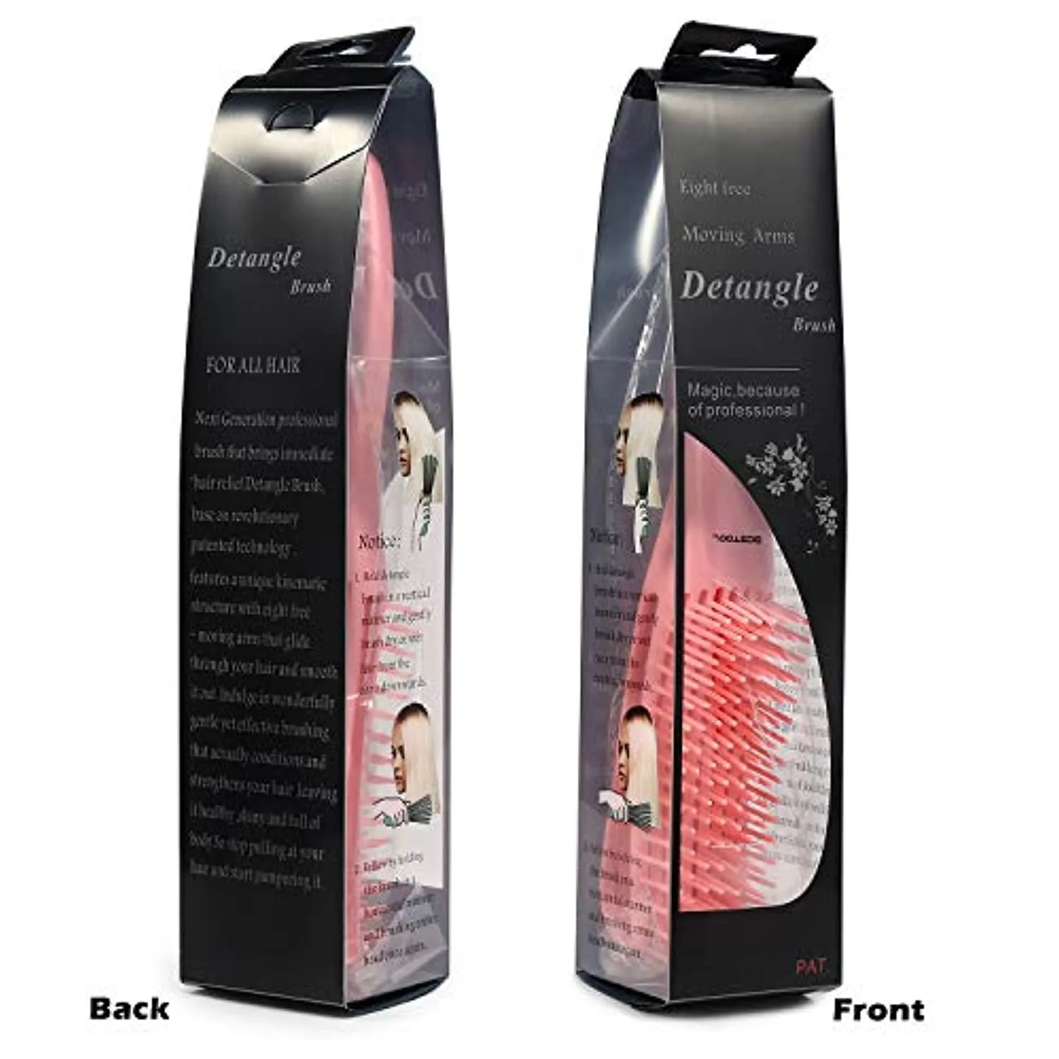 BESTOOL Detangling Brush for Black Natural Hair, Detangler Brush for Natural Black Hair Curly Hair Afro 3/4abc Texture, Faster n Easier Detangle Wet or Dry Hair with No Pain (Pink)