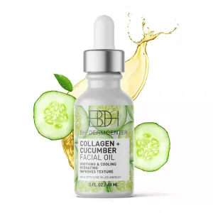 BH Dermcenter - Collagen and Cucumber Hydrating Face Oil, Soothing Facial Oil for Dry Skin and Other Skin Types, 2oz
