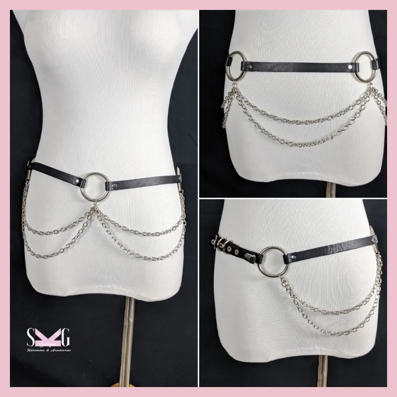 Billie vegan or leather chain belt