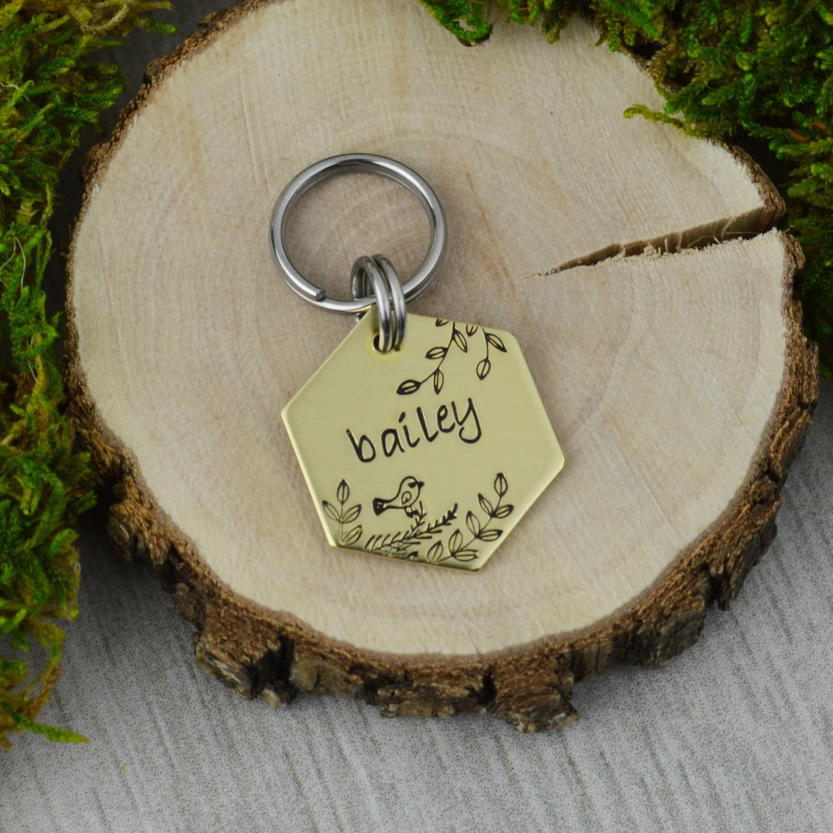 Bird in the Trees Mini Pet ID Tag