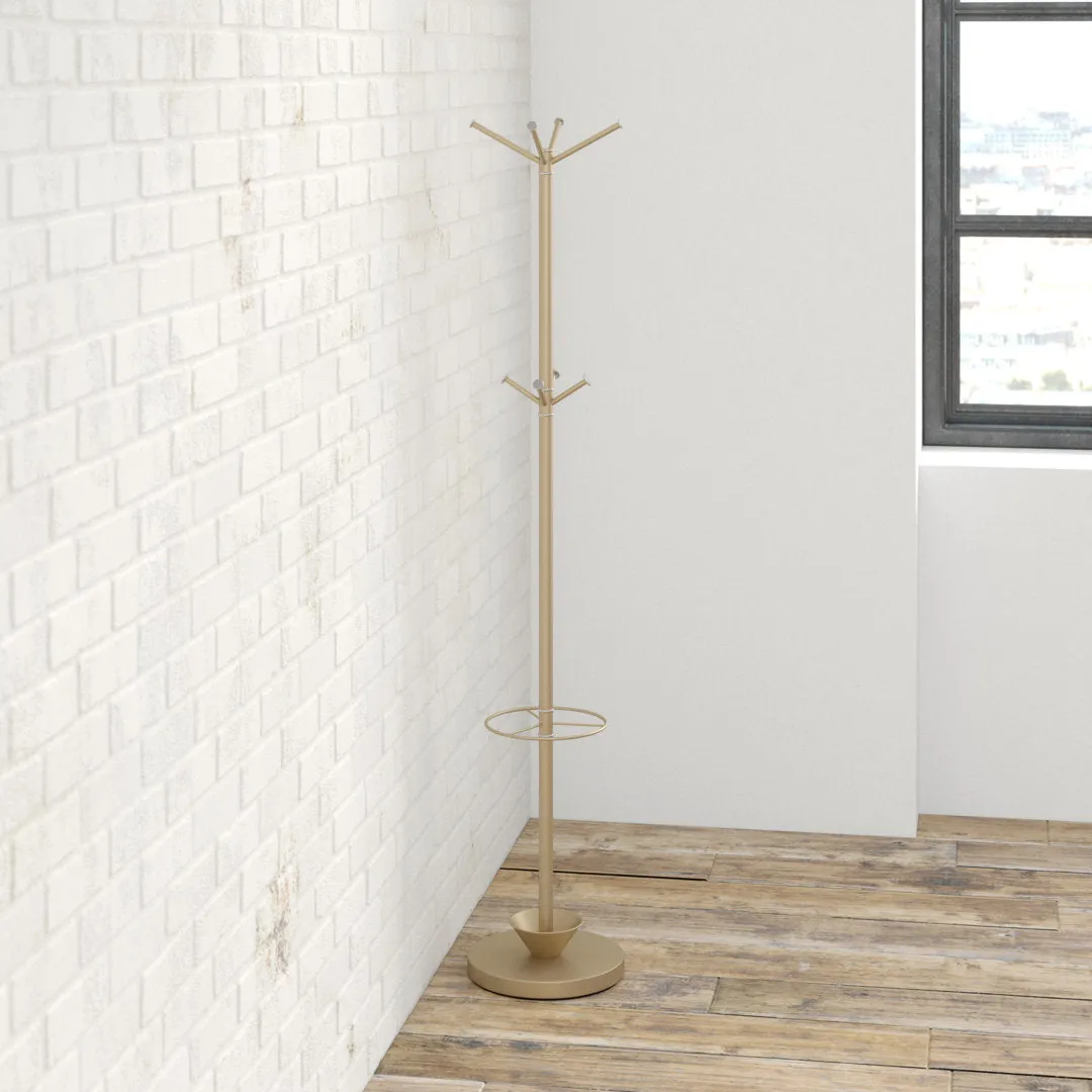 Bjoern 8 - Hook Freestanding Coat Rack in Champagne Mercer41