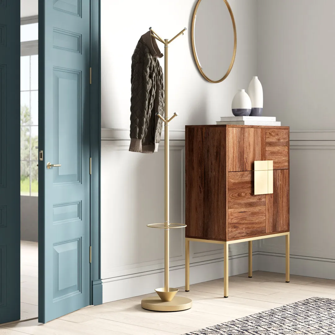 Bjoern 8 - Hook Freestanding Coat Rack in Champagne Mercer41