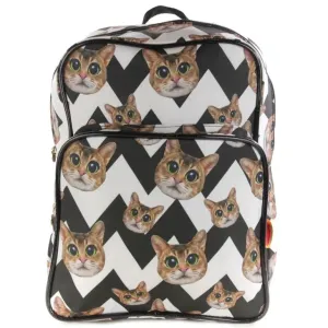 Black & White Wide Eye Cat Kids Backpack