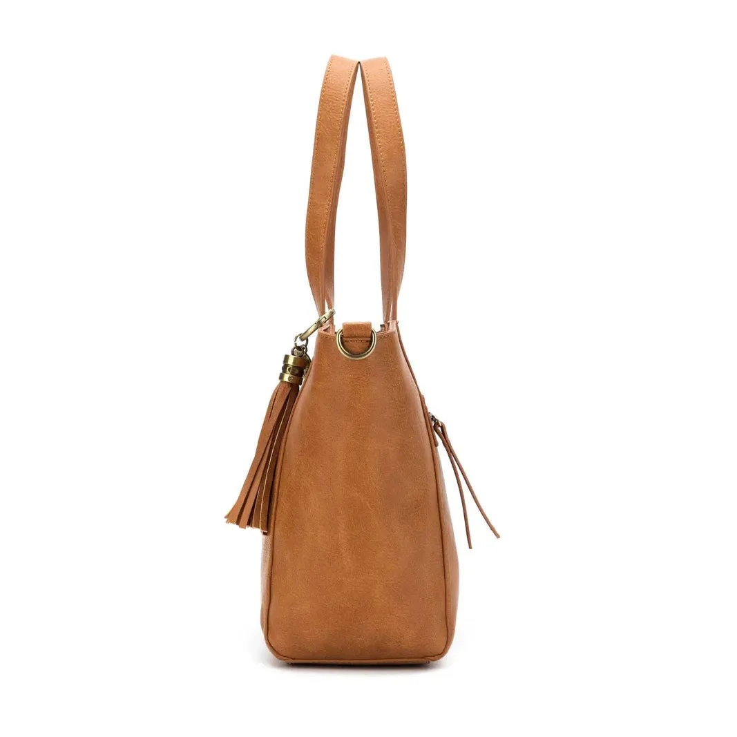 Black Caviar Liana 3 Piece Handbag Set | Tan
