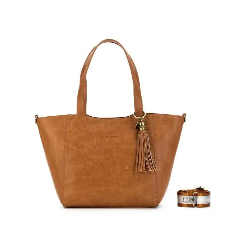 Black Caviar Liana 3 Piece Handbag Set | Tan