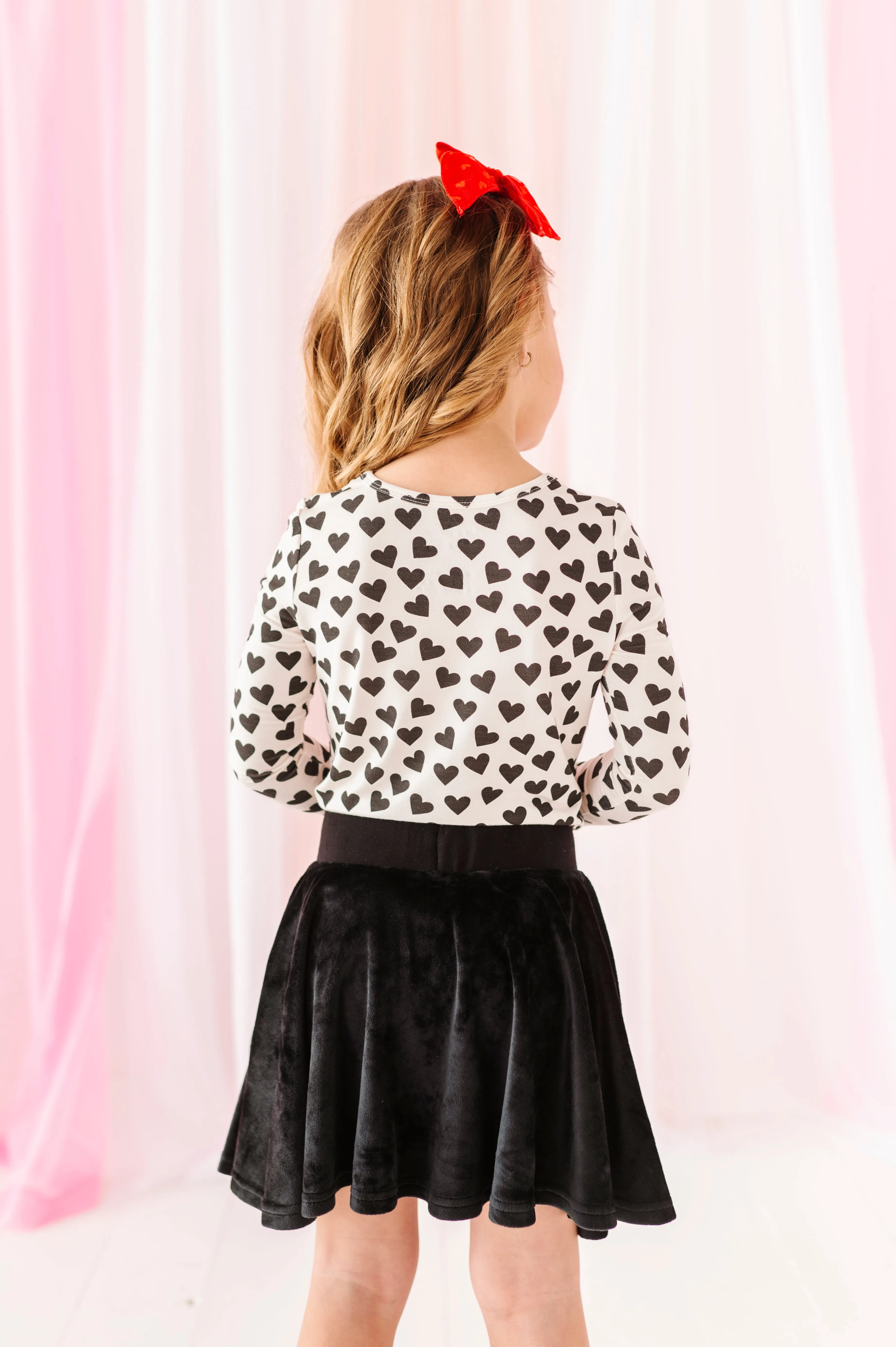 Black Mini Hearts | Soft Long Sleeve