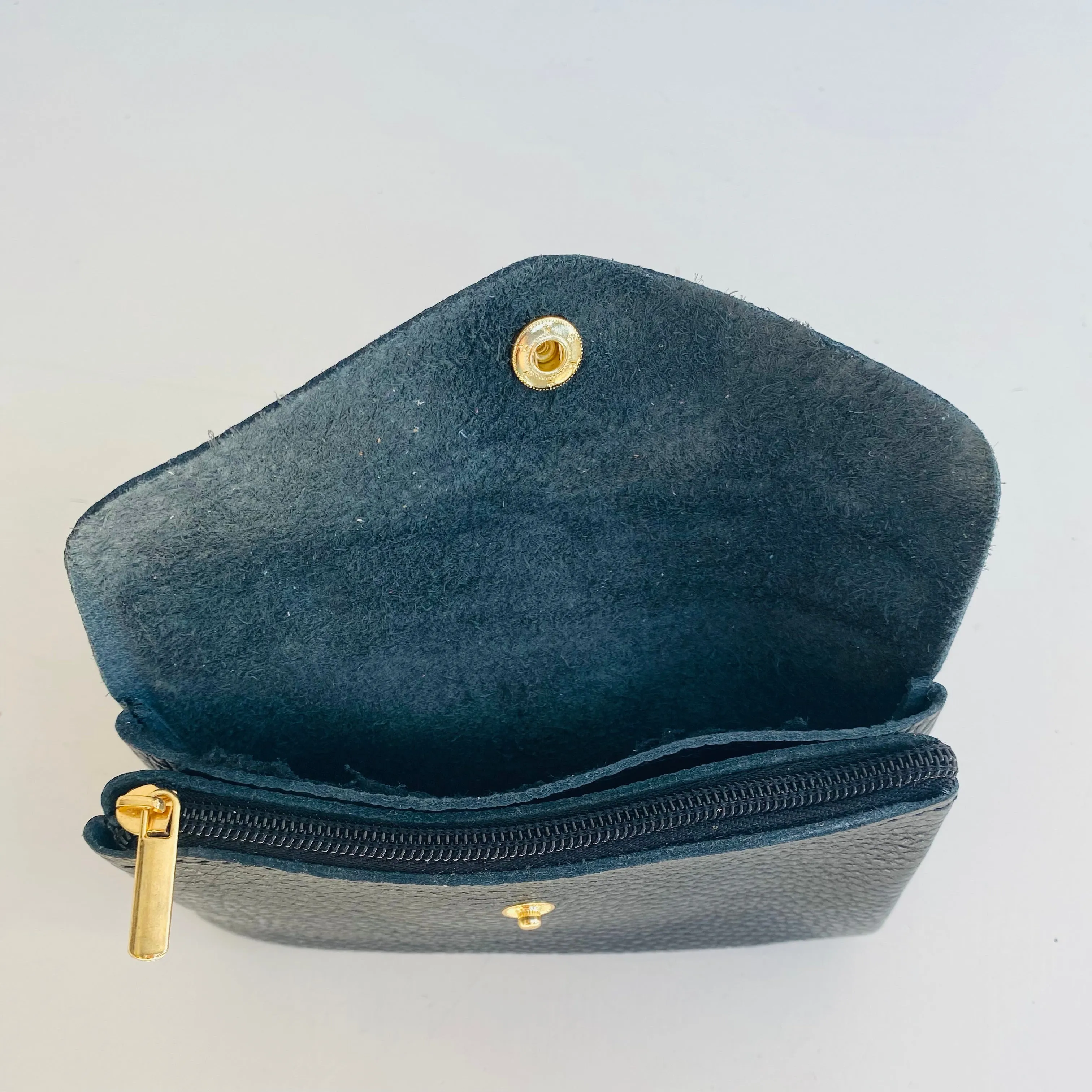 Black Soft Leather Wide Purse