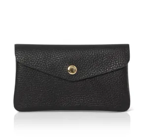 Black Soft Leather Wide Purse