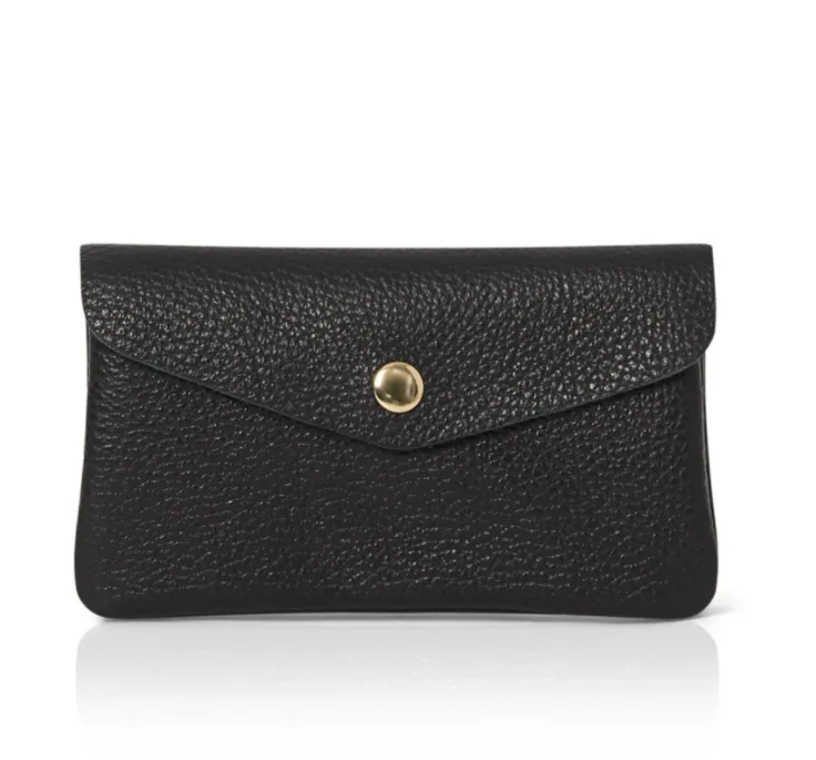 Black Soft Leather Wide Purse