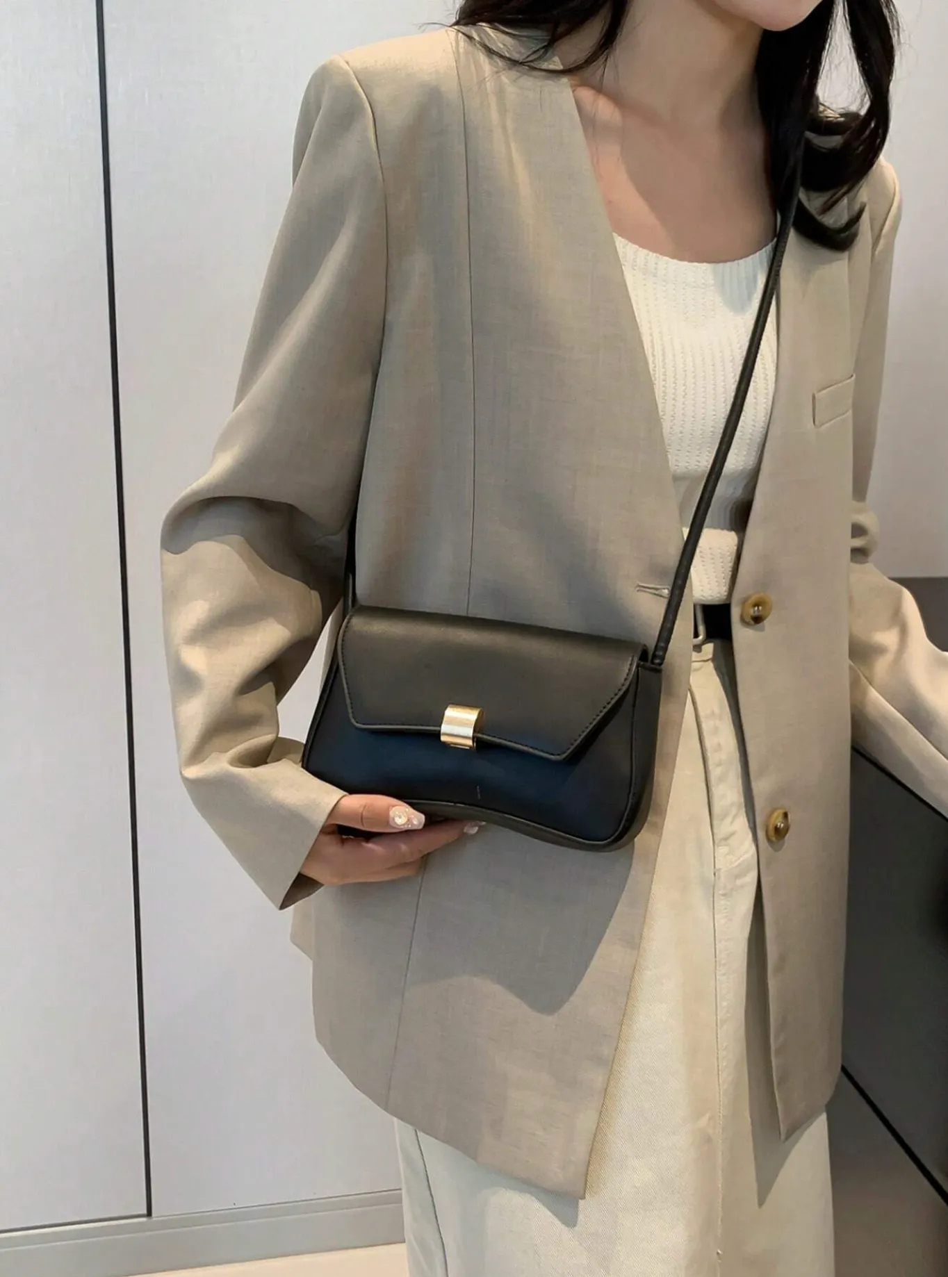 Black Versatile Casual Shoulder Crossbody Bag