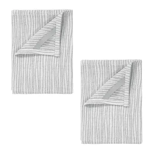 Blomus BELT Set of 2 Tea Towels - Lily White/Elephant Skin