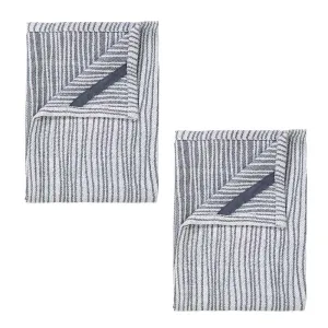 Blomus BELT Set of 2 Tea Towels - Lily White/Gunmetal