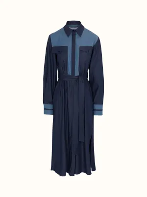Blue Denim Bi-Color T-Block Dress