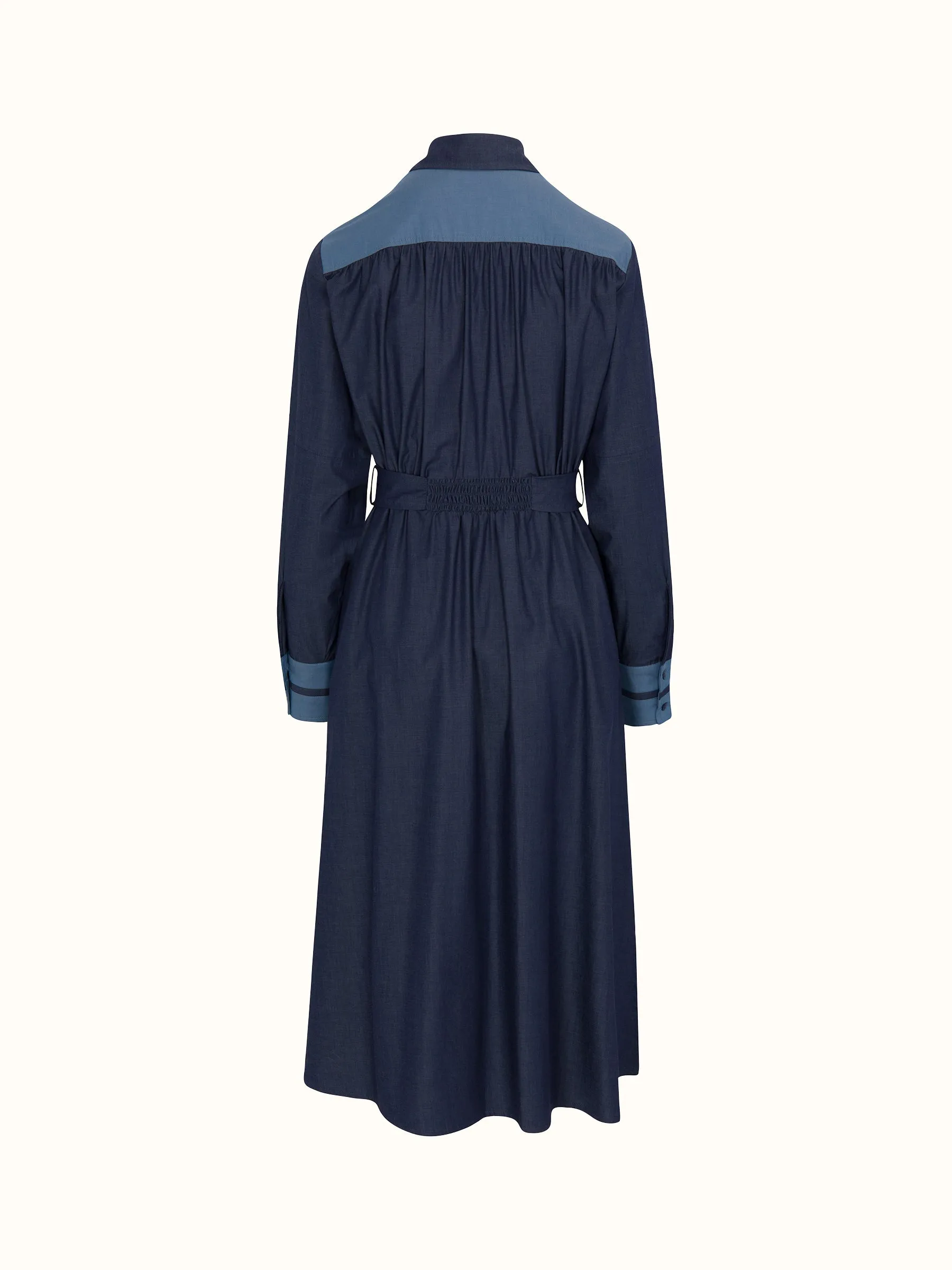 Blue Denim Bi-Color T-Block Dress