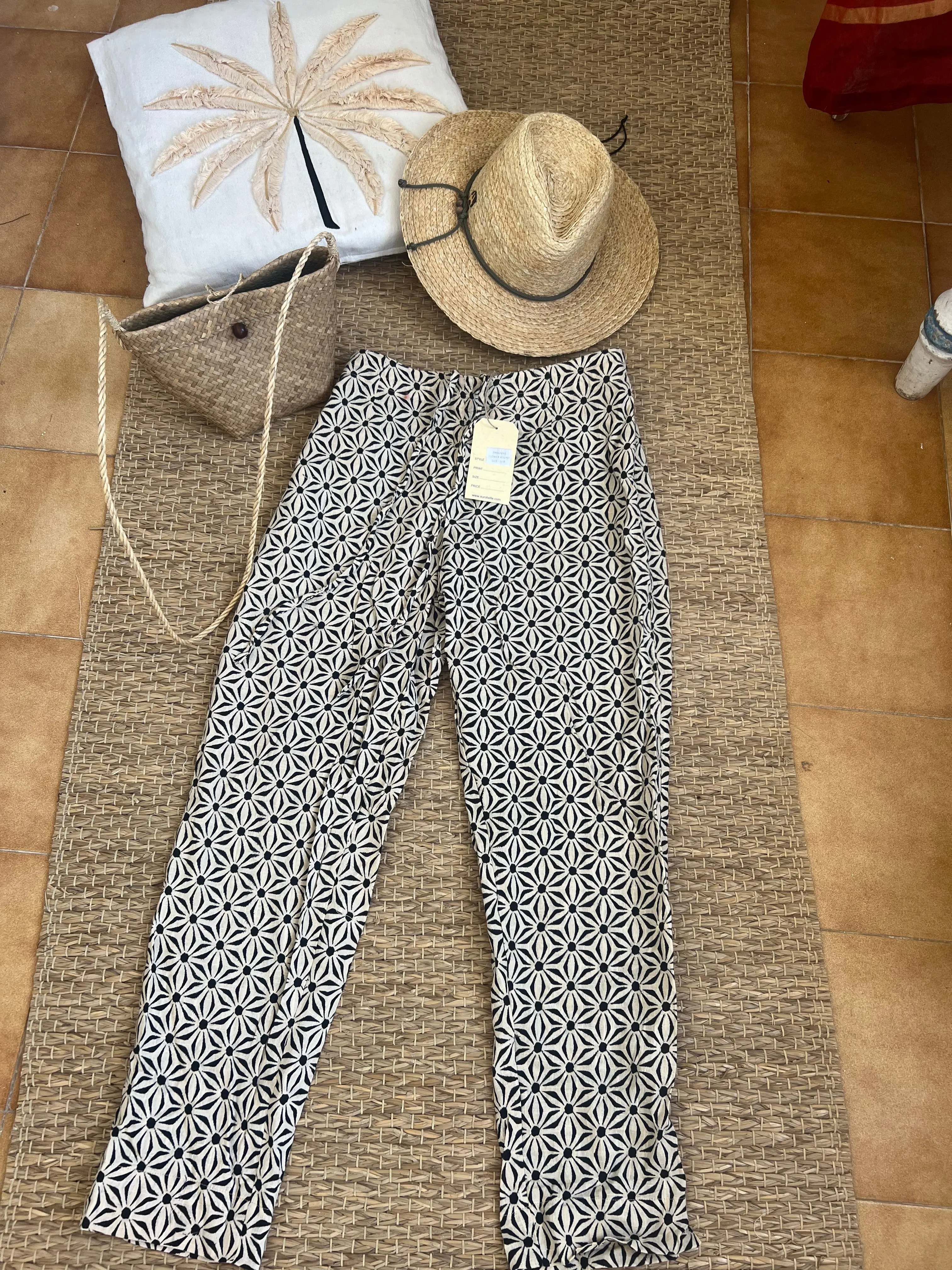 Boho trouser in Flower round