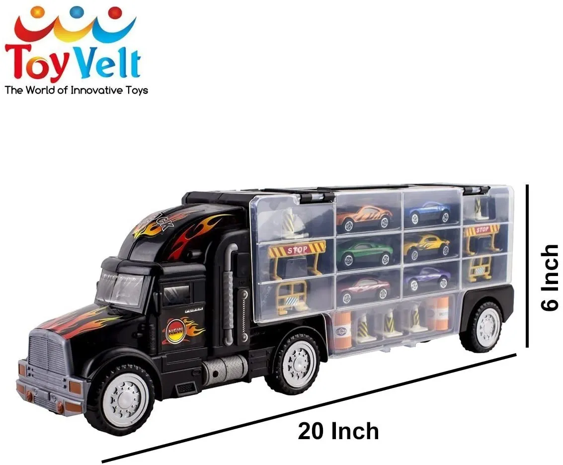 Boredum Busters Transport Carrier with 6 cars & accessories, fits 28 Cars! Age 3  Retails $50 