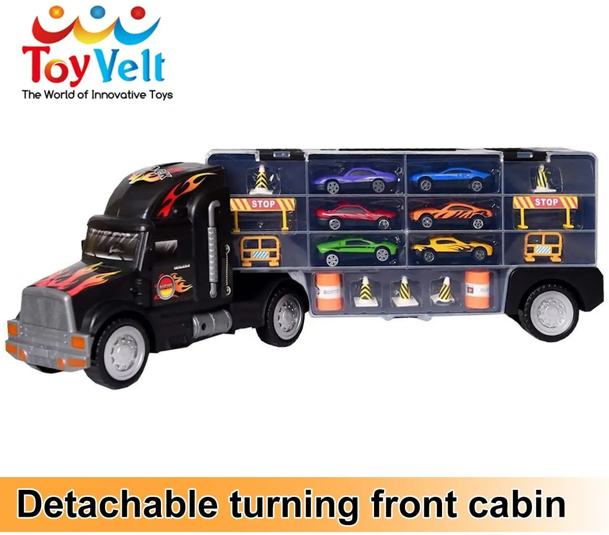 Boredum Busters Transport Carrier with 6 cars & accessories, fits 28 Cars! Age 3  Retails $50 