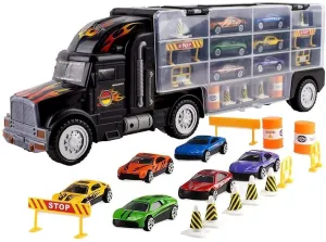 Boredum Busters Transport Carrier with 6 cars & accessories, fits 28 Cars! Age 3  Retails $50 
