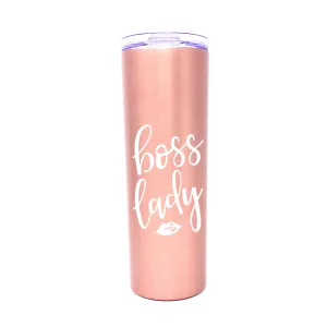 Boss Lady 20 oz Rose Gold Skinny Tumbler for Bosses