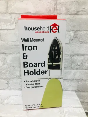 Brand new Household Essentials Plastic Iron and Board Holder! Compact, heat resistant plastic iron and board holder stores hot unplugged iron and board in one place
