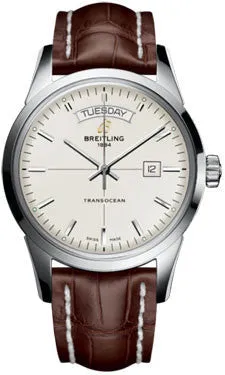 Breitling - Transocean Day and Date Stainless Steel - Croco Strap