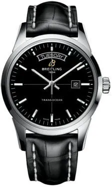 Breitling - Transocean Day and Date Stainless Steel - Croco Strap
