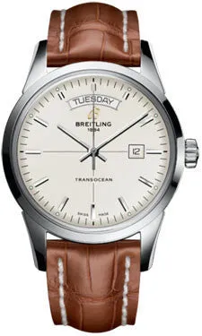 Breitling - Transocean Day and Date Stainless Steel - Croco Strap