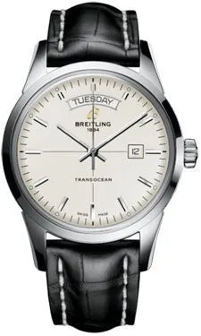 Breitling - Transocean Day and Date Stainless Steel - Croco Strap