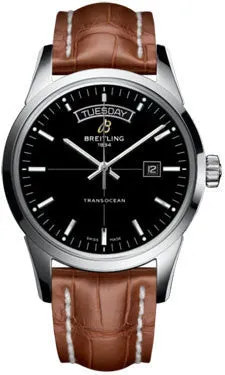 Breitling - Transocean Day and Date Stainless Steel - Croco Strap
