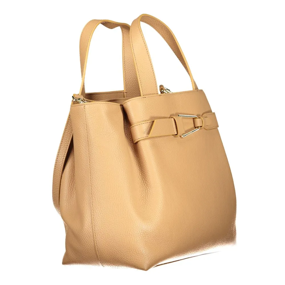 Brown Polyethylene Women Handbag