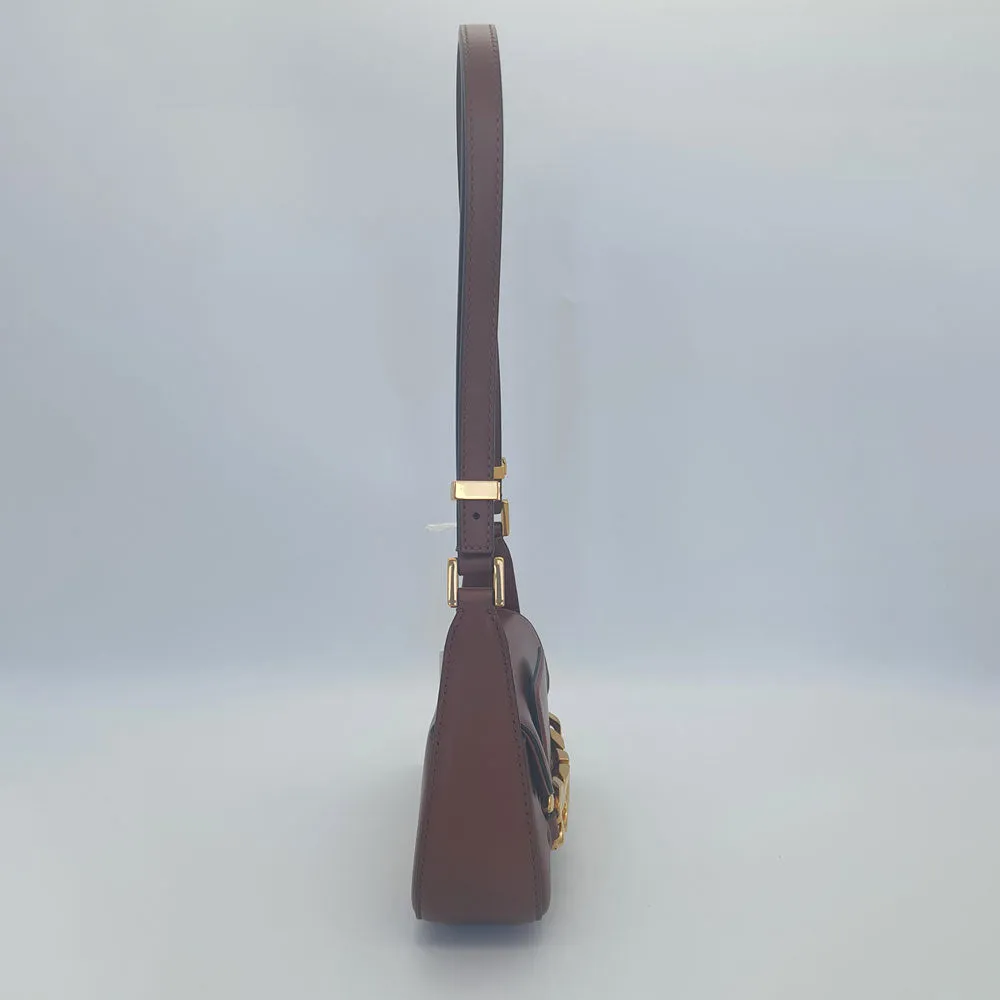 Brown V Chain Logo Shoulder Bag