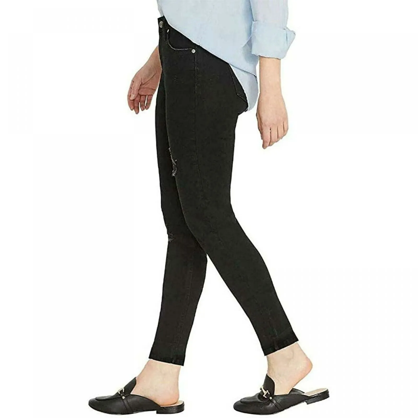 Buffalo Jess Rip And Repair Mid Rise Skinny Jeans Black 12