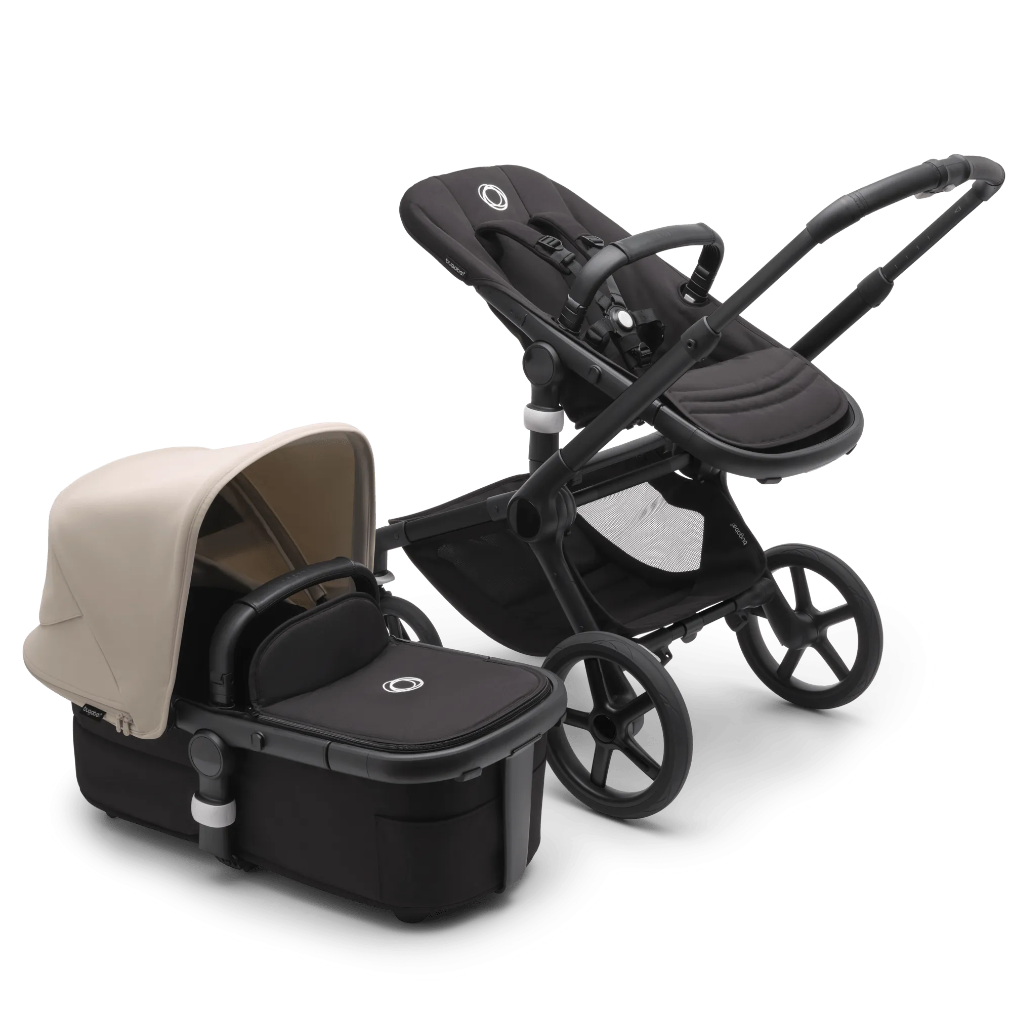 Bugaboo Fox 5, Cloud T and Base Travel System - Black/Midnight Black/Desert Taupe