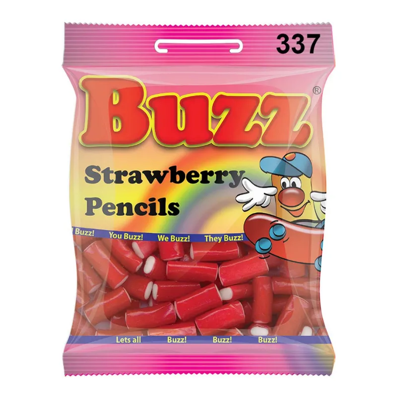 Buzz Sweets Mini Strawberry Pencils | Share Pack