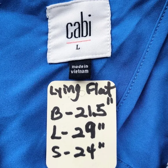 CABI Presentation Blazer L Jacquard Knit Tweed Geometric Green Blue Jacket 6251
