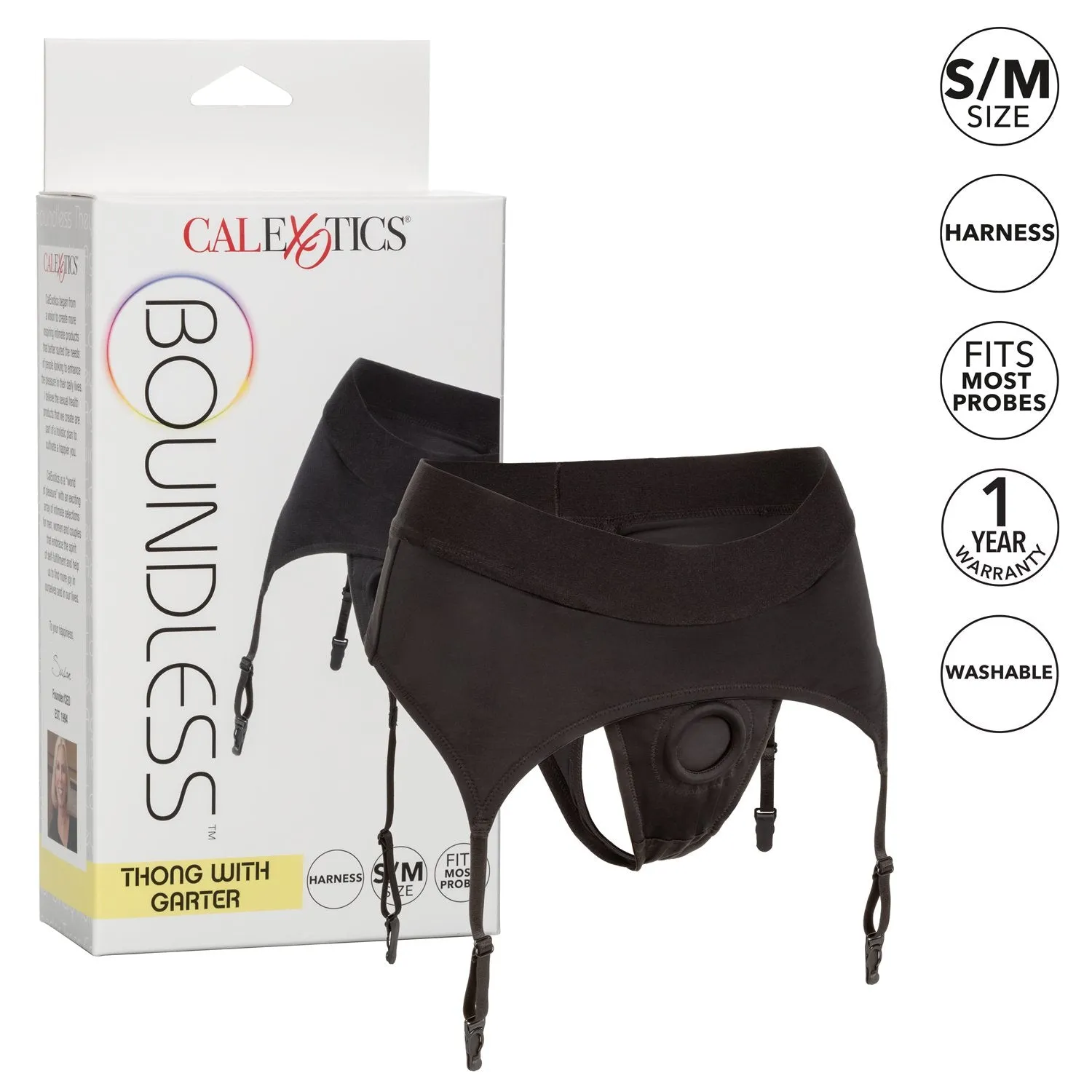 CalExotics Boundless Thong with Garter  S/M