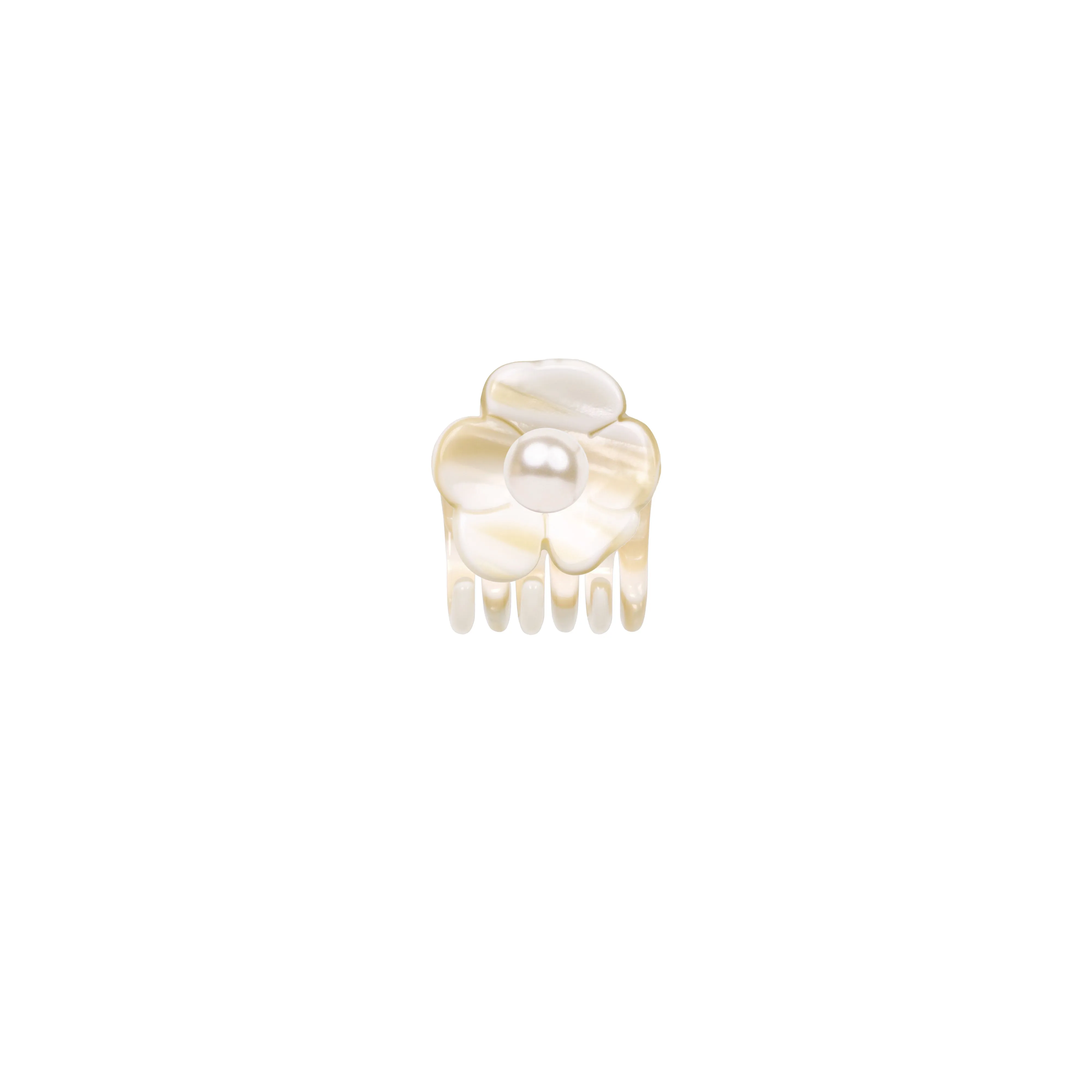 Camellia Mini Pearl White Alba Claw Clip